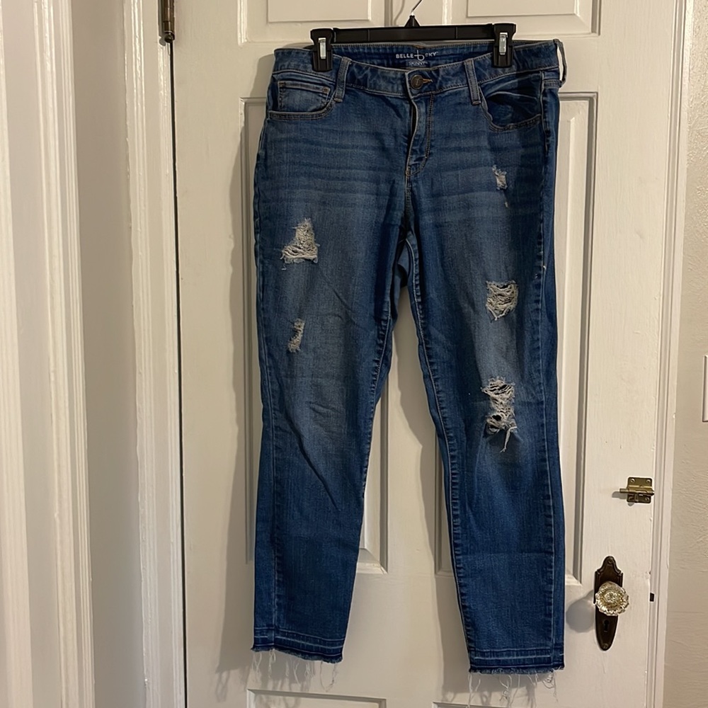 Belle Sky distressed skinny jeans, size 14! Good condition!